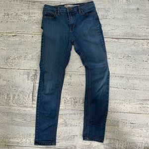 Free people high rise blue skinny jeans